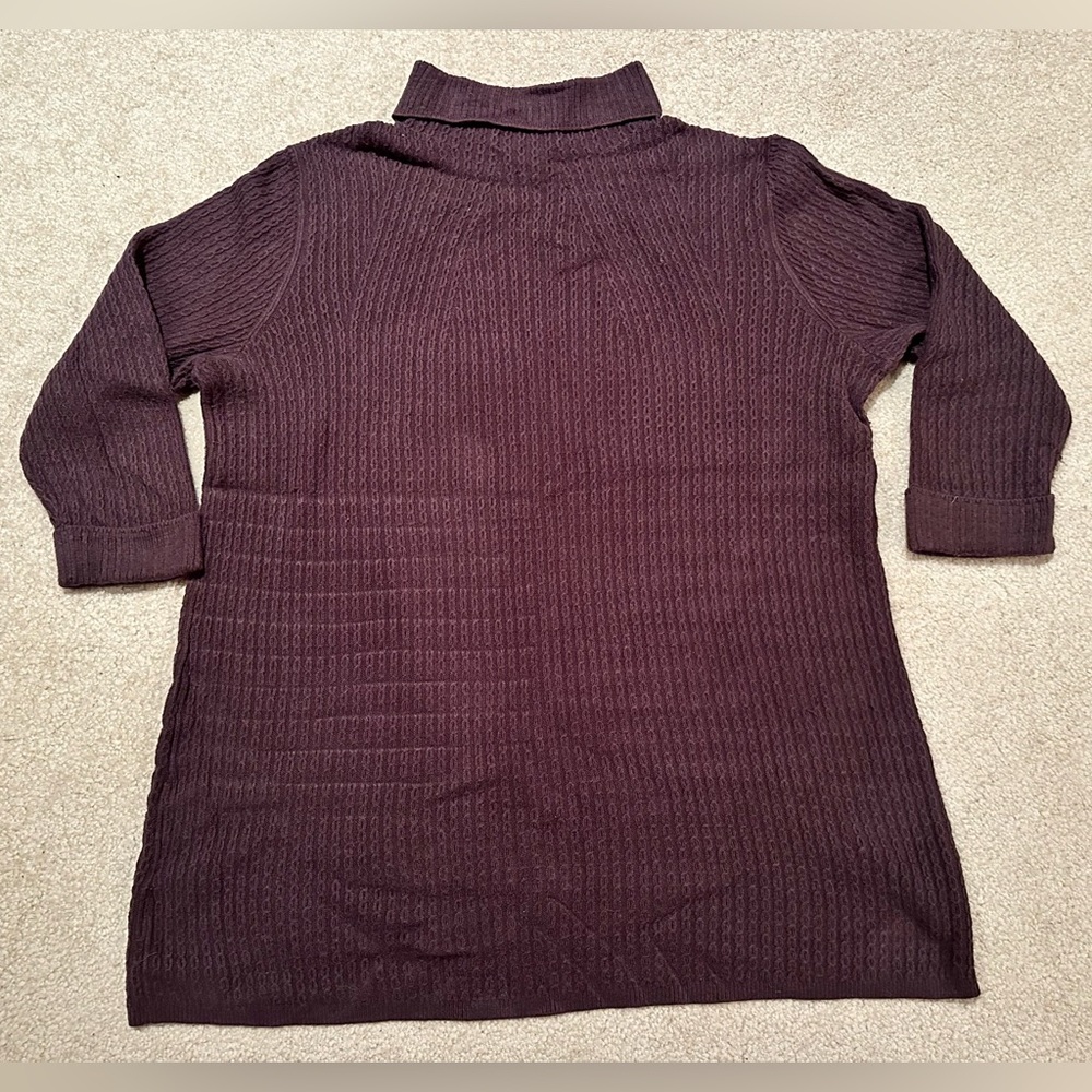 Women's Land’s End Dark Brown Cotton Blend Sweater